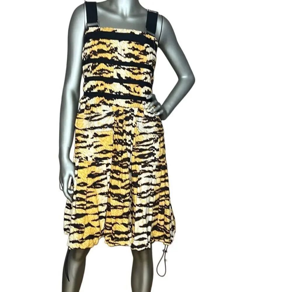 D&G by Dolce & Gabbana Sleeves Midi Dress Tiger Print (015)